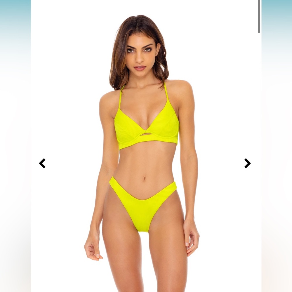 Luli Fama glowstick Yellow Bikini bottom size Small